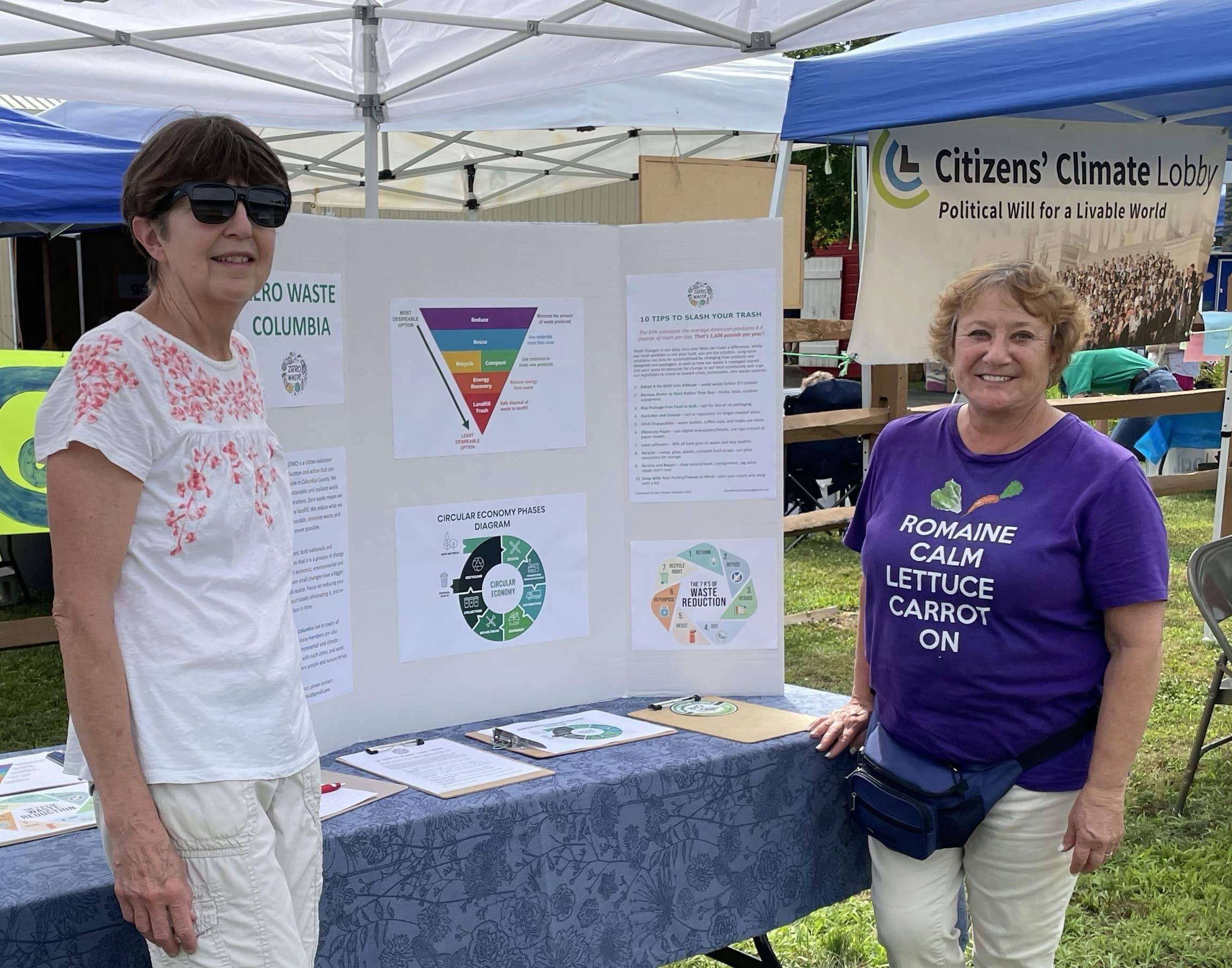 Zero Waste Columbia at their booth at the Climate Carnival in Chatham in 2022